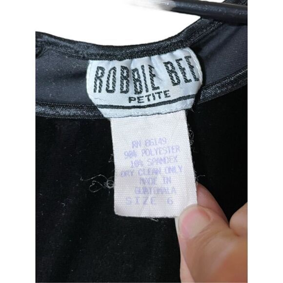 Vintage Robbie Bee 90s Black Velvet Maxi Dress Size 6‎ - Picture 5 of 6